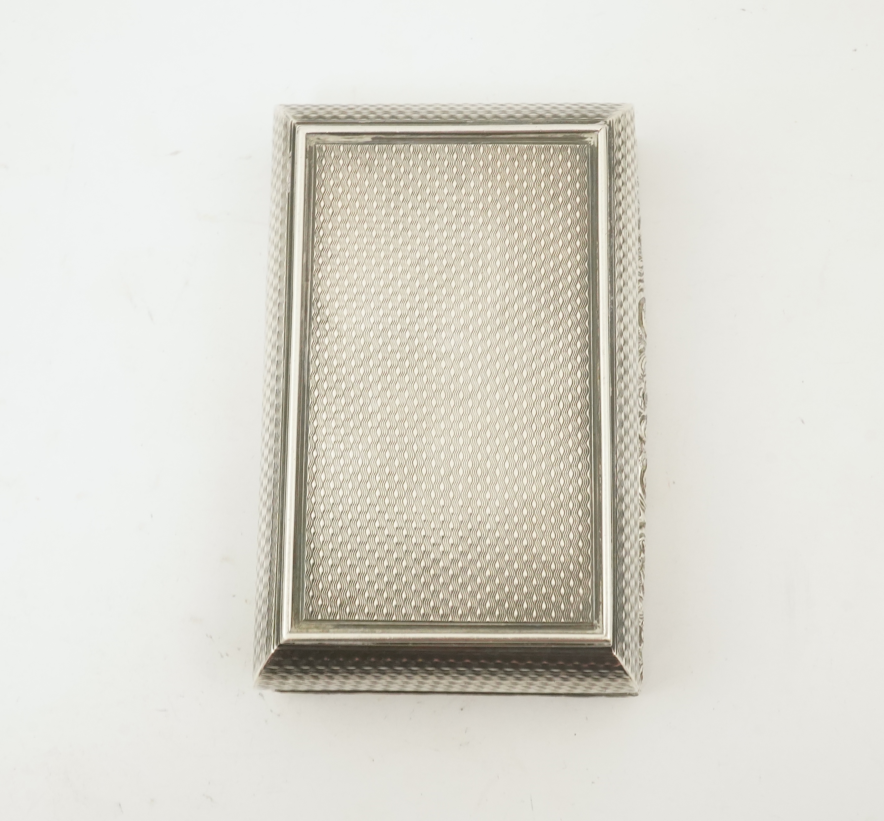 A William IV Scottish engine turned silver rectangular snuff box, by James Nasmyth